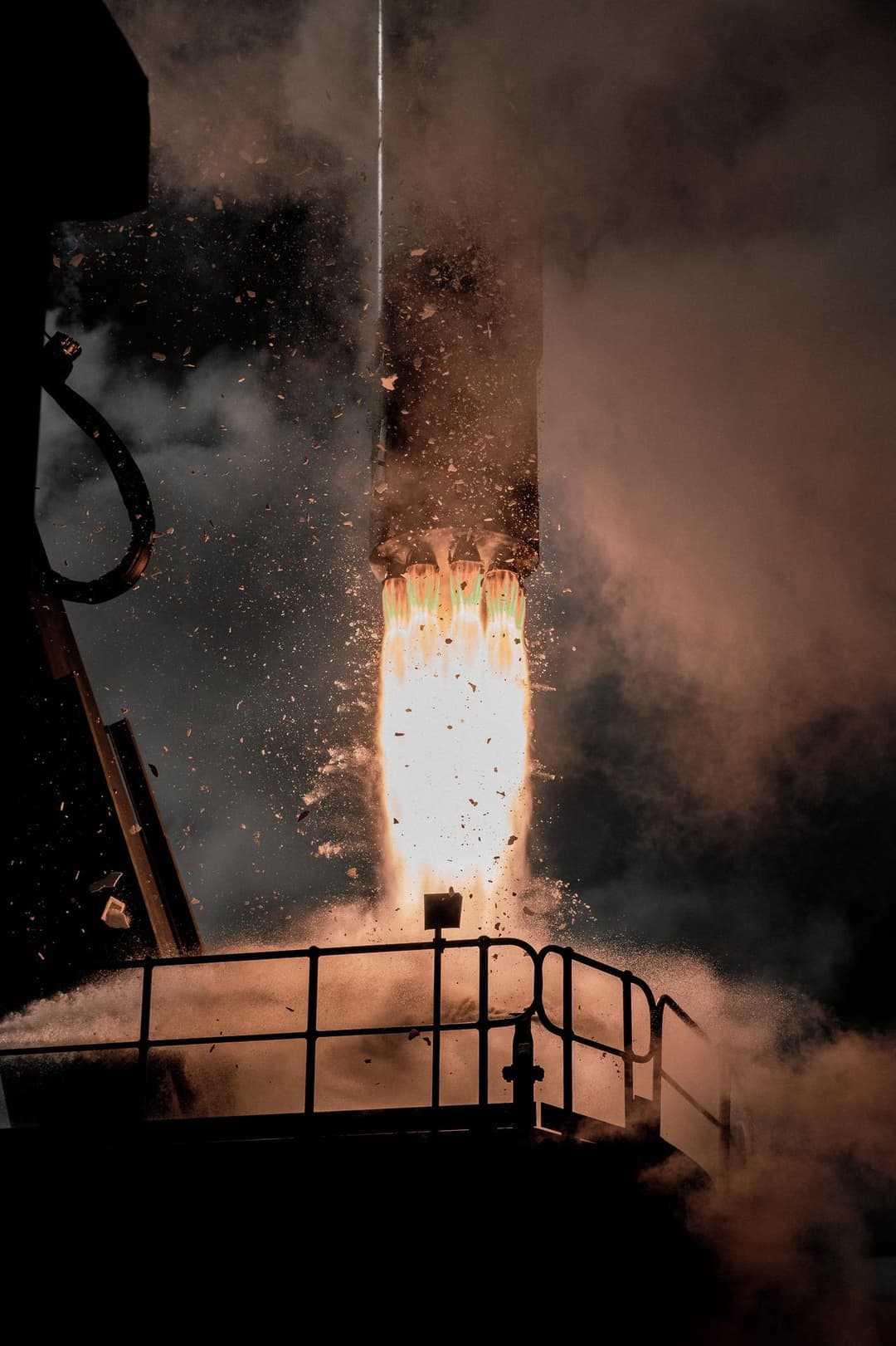 Rocket launching from space station